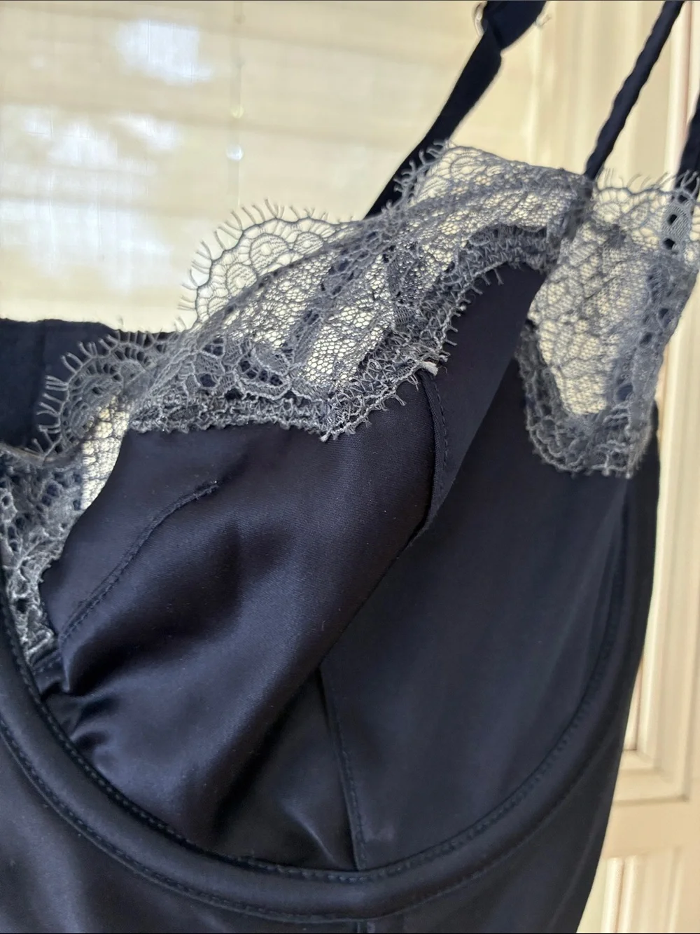 Victoria's Secret Navy Longline Lace-Trim Bra